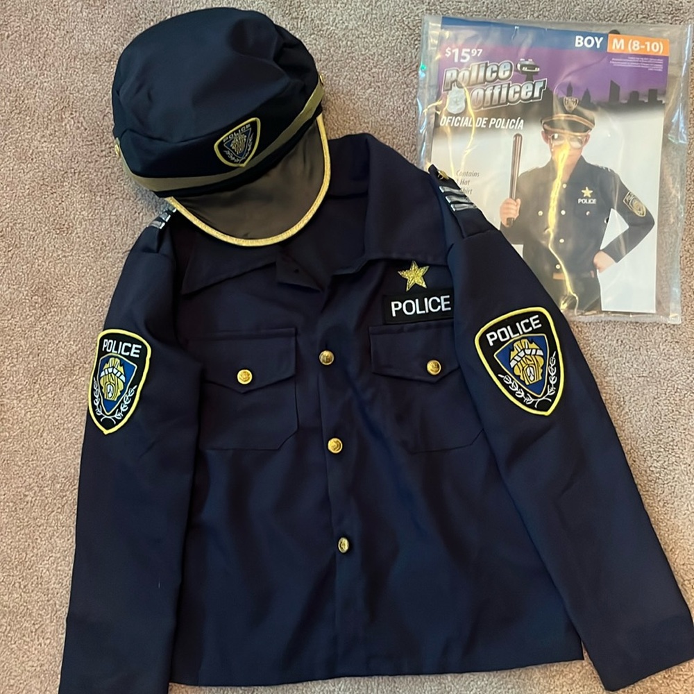 Police officer costume.  shirt and hat
